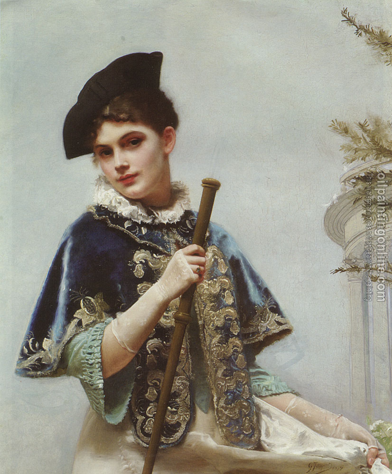 Gustave Jean Jacquet - A Portrait of a Noble Lady